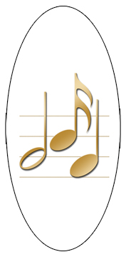 DG5000-382-GD-WT Gold Music Notes White